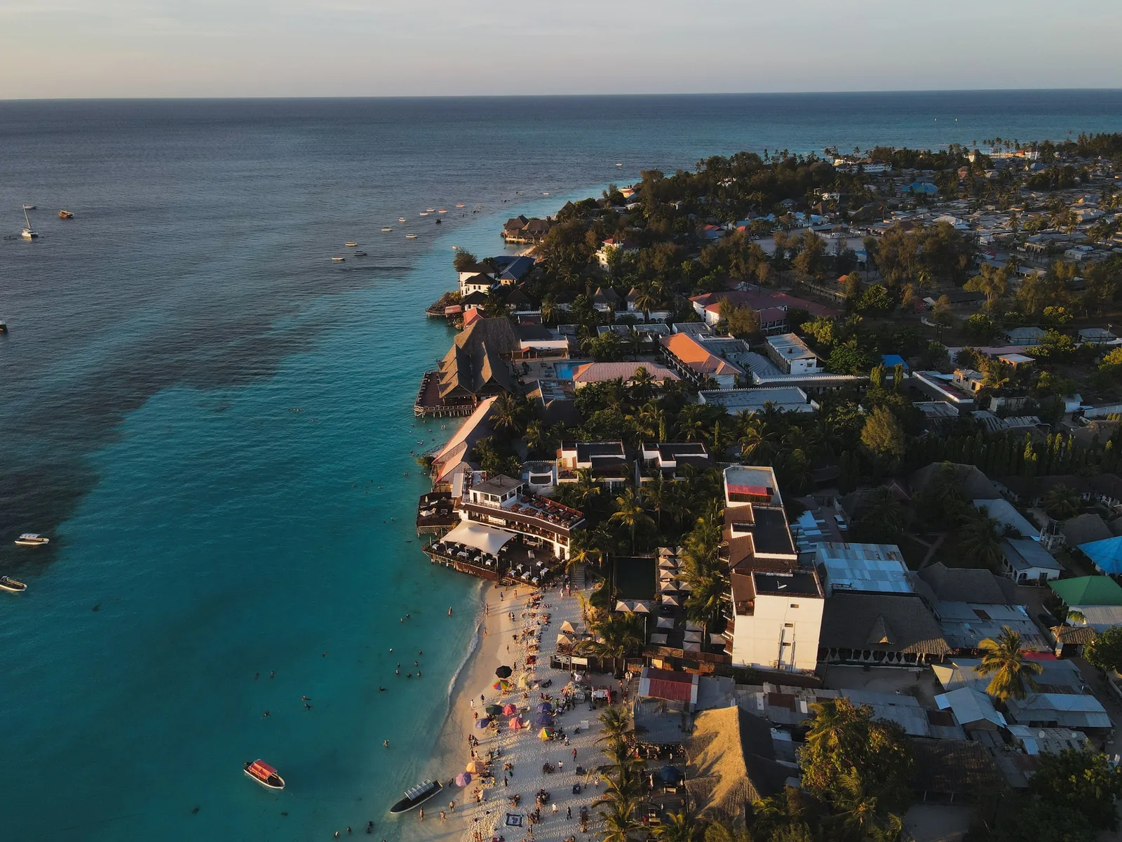 Nungwi on Zanzibar's north coast seen from above